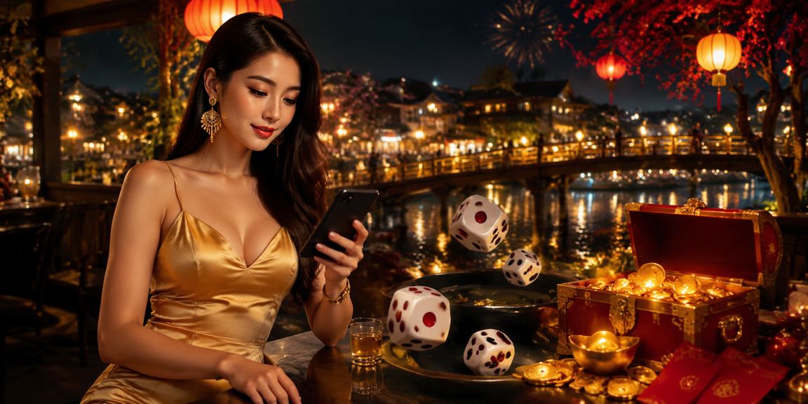Người chơi tại Hội An thưởng thức cà phê và trò chơi tài xỉu trực tuyến trên điện thoại